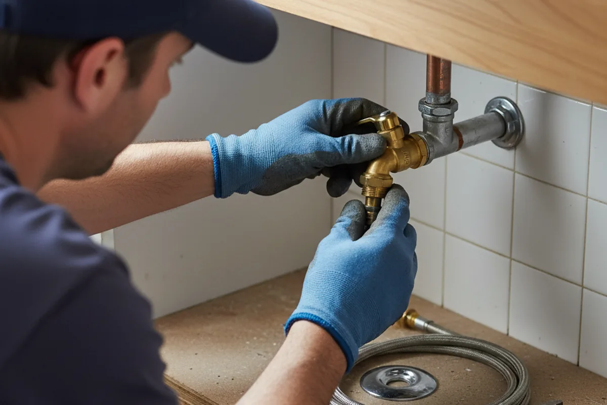 Shutoff valve and fitting work during Emergency Plumbing in Mason